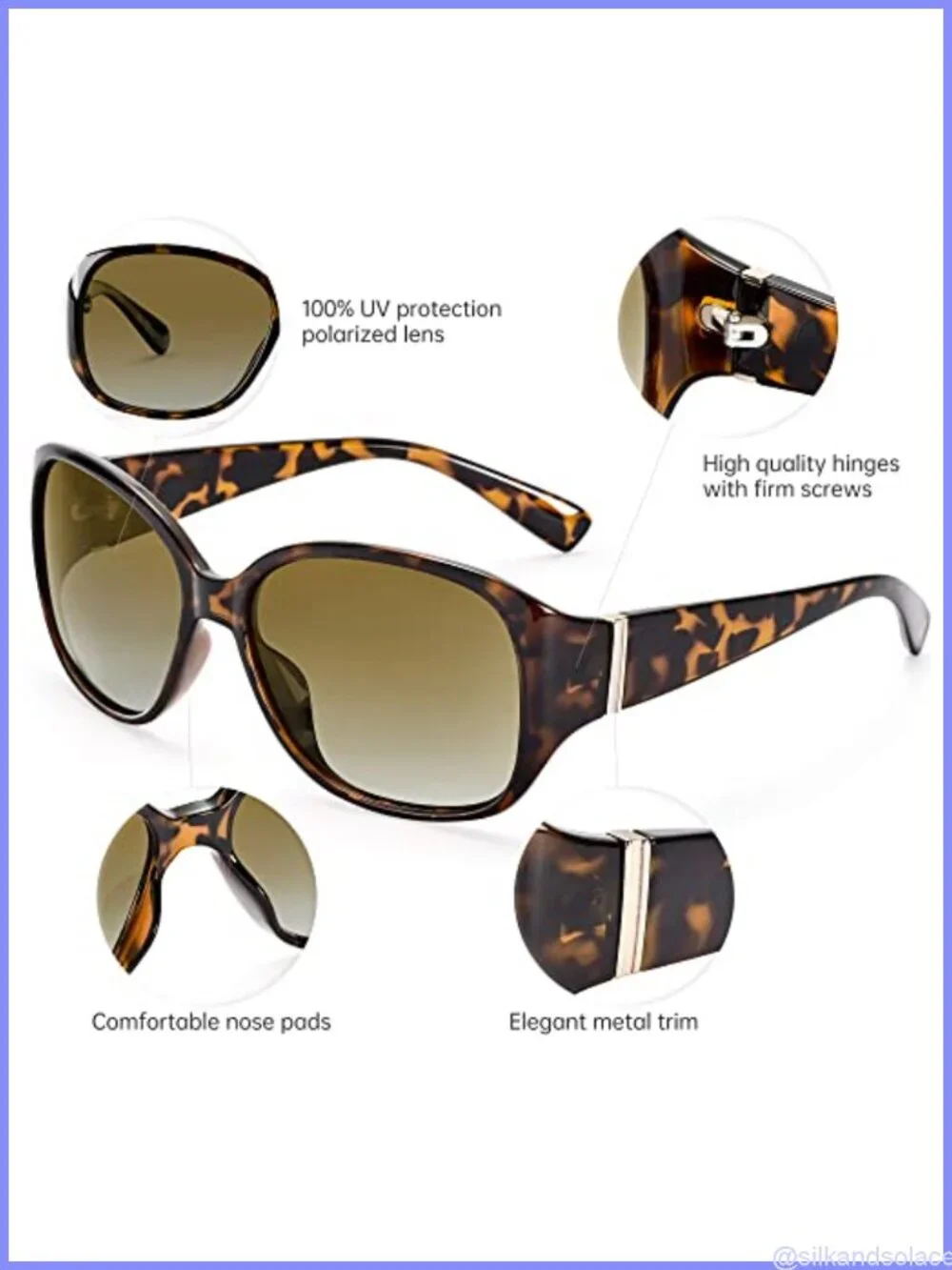 Polarized Sunglasses for Women Retro Square UV400 Driving